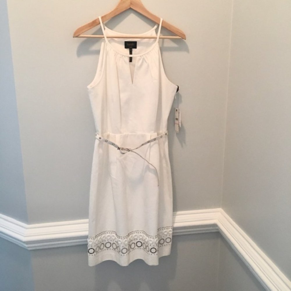 NWT!  Laundry Shelli Segal White Halter Dress 10